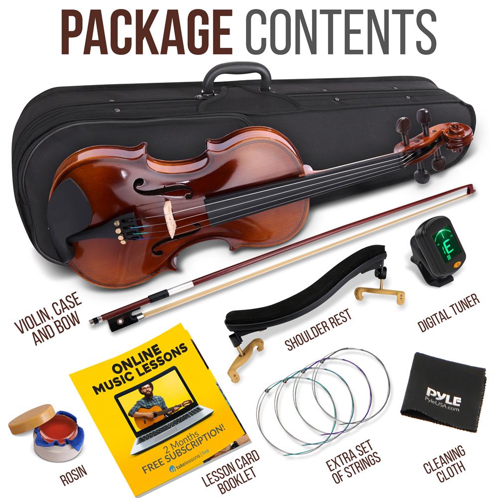 1/4 Size Violin Starter Kit, Ready to Play, Plywood Body, Wood