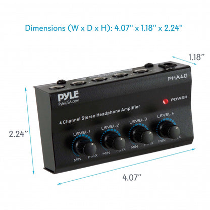 4-Channel Headphone Amplifier, Cleaner Audio, 4 TRS Outputs