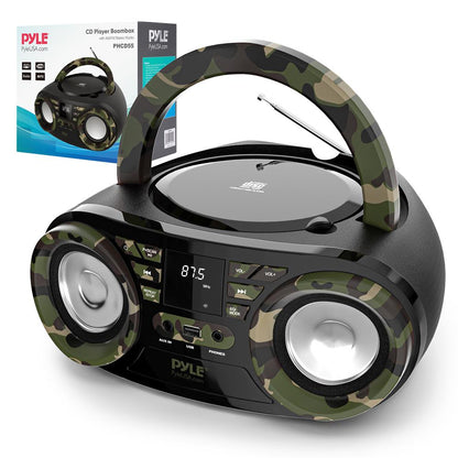 Portable CD Player Boombox, Bluetooth, 50W, Camouflage Design
