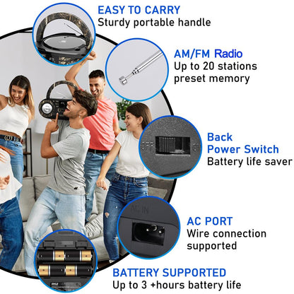 Portable CD Player Boombox, Wireless Streaming, 50W, LED Display, White