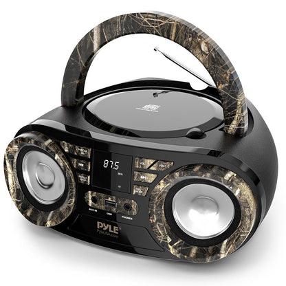 Portable CD Player Boombox, Wireless Streaming, 50W, LED Display, White