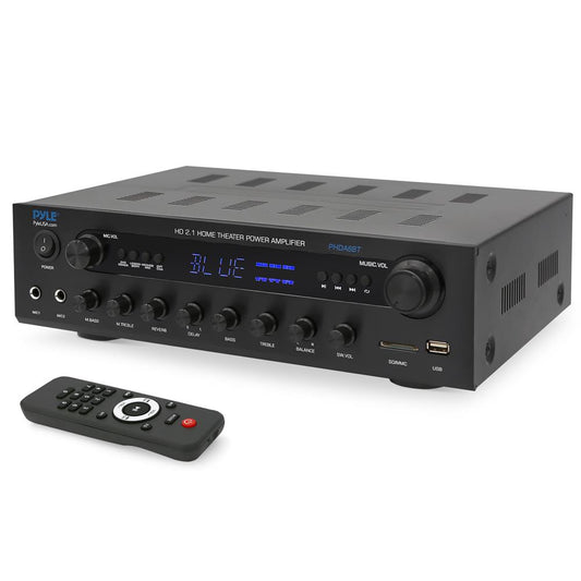 400W Bluetooth Stereo Amplifier - Wireless Streaming, HDMI, LED Display