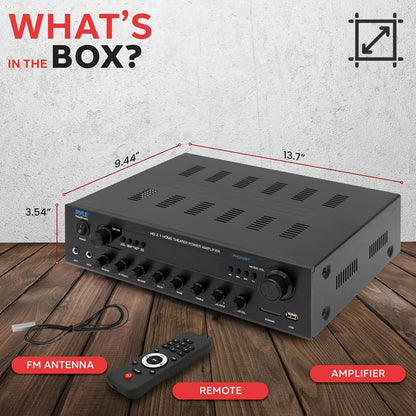 400W Bluetooth Stereo Amplifier - Wireless Streaming, HDMI, LED Display