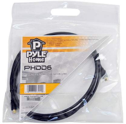 product image number 2 for Pyle 6 Ft Hdmi Type D (Micro) Male To Hdmi Ty