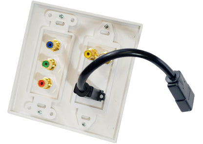product image number 2 for Pyle Dual Hdmi + 2 Rca + 3 Rca Wall Plate W/B