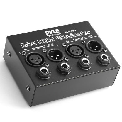 Mini Hum Eliminator Box - Removes Noise - 2-Channel XLR/TRS Inputs