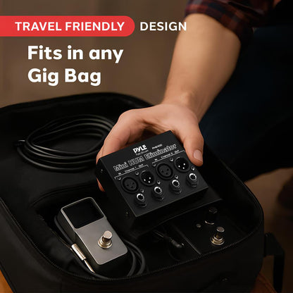 Mini Hum Eliminator Box - Removes Noise - 2-Channel XLR/TRS Inputs