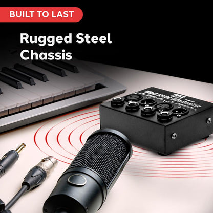 Mini Hum Eliminator Box - Removes Noise - 2-Channel XLR/TRS Inputs