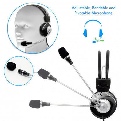 Gaming USB Headset Noise-Canceling Mic 3D 360 Sound Adjustable Headband