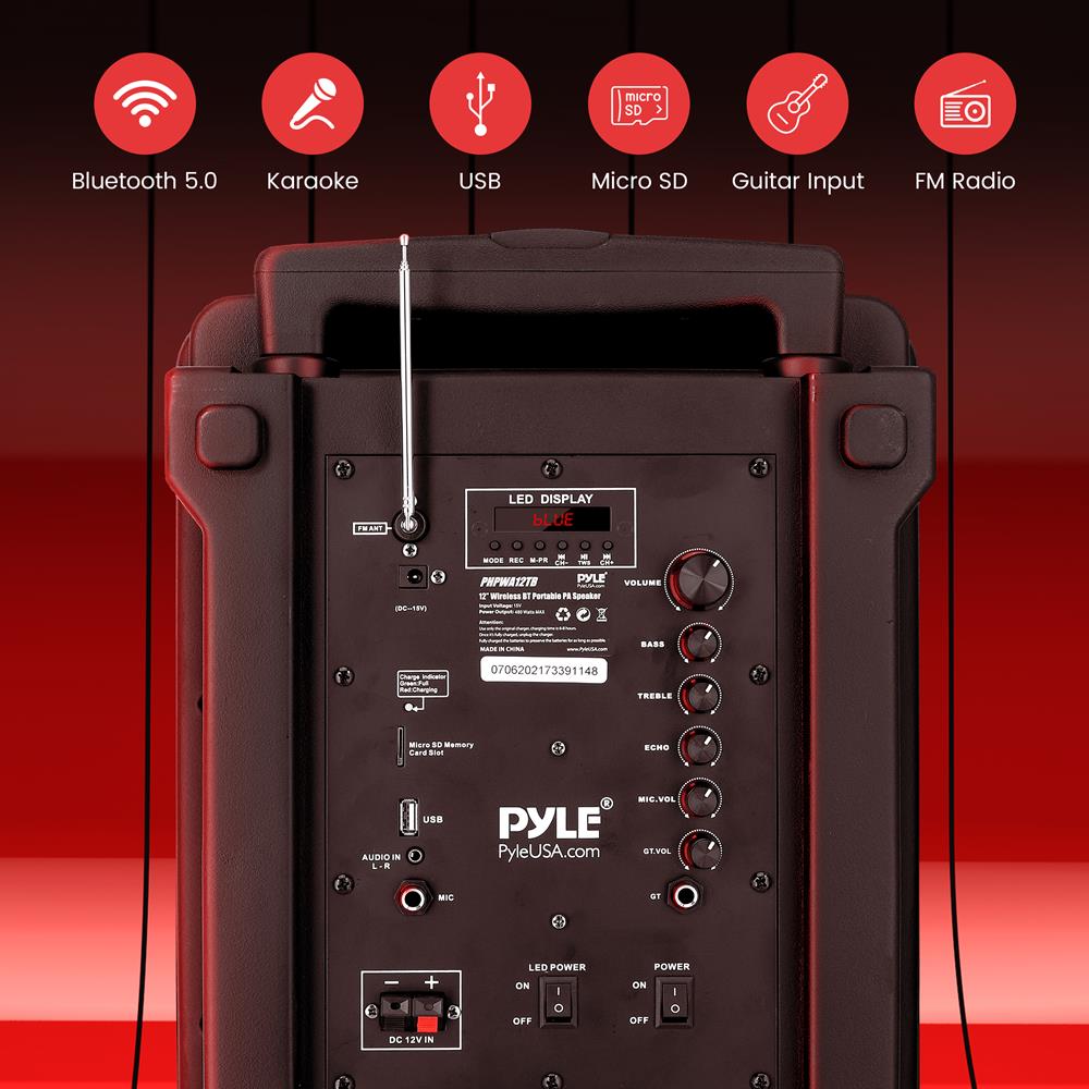 product image number 2 for Pyle 12‚Äù Portable Pa Speaker