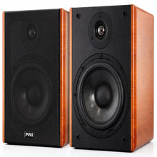 Bookshelf Speakers 200W Max Power Silk Dome Tweeter Wood Grain Finish