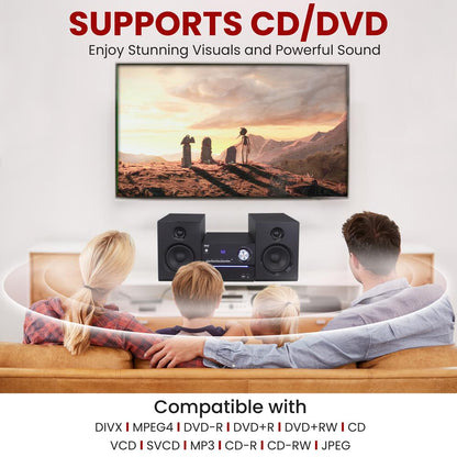 Stereo System Powerful Sound Bluetooth Wooden Speakers