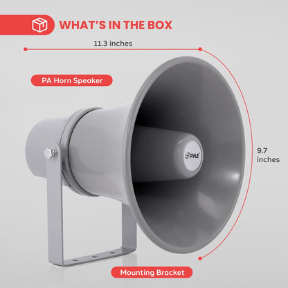 Indoor/Outdoor PA Horn Speaker 20W Loud Sound Aluminum Grey