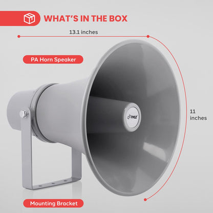 Indoor/Outdoor PA Horn Speaker 30W Loud Sound Aluminum Grey