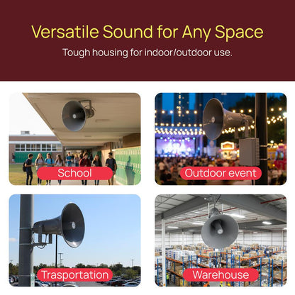 16'' Indoor / Outdoor 80 Watt Pa Horn Speaker W/ 70-100V Transformer