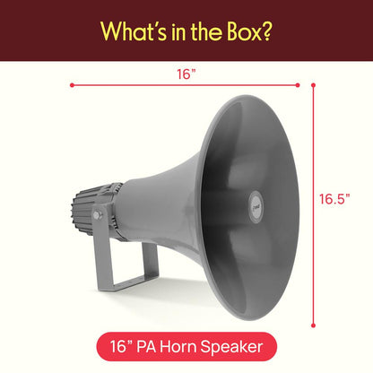 16'' Indoor / Outdoor 80 Watt Pa Horn Speaker W/ 70-100V Transformer