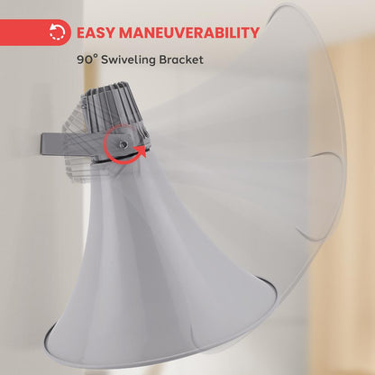 Indoor/Outdoor PA Horn Speaker 100W Loud Sound Aluminum Grey