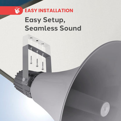 Indoor/Outdoor PA Horn Speaker 100W Loud Sound Aluminum Grey