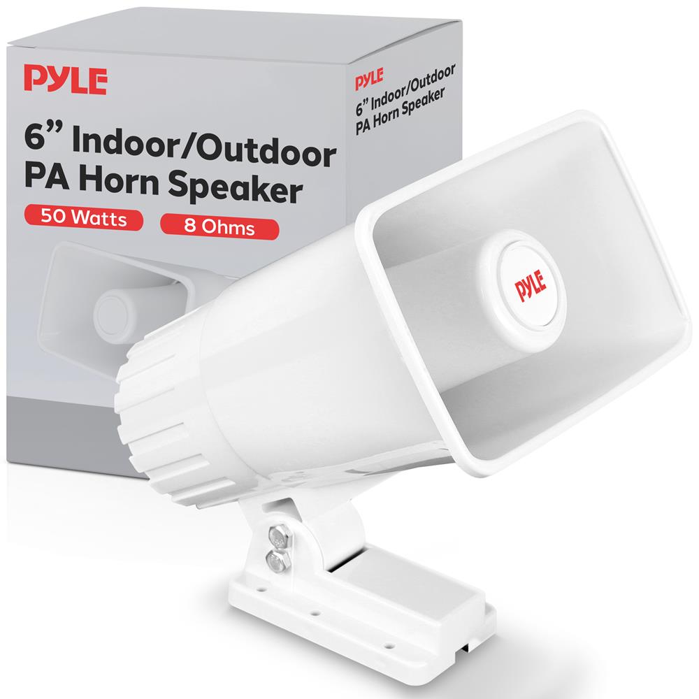 PA Horn Speaker 50W Clear Sound ABS White with Mounting Bracket