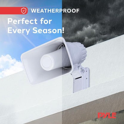 PA Horn Speaker 50W Clear Sound ABS White with Mounting Bracket