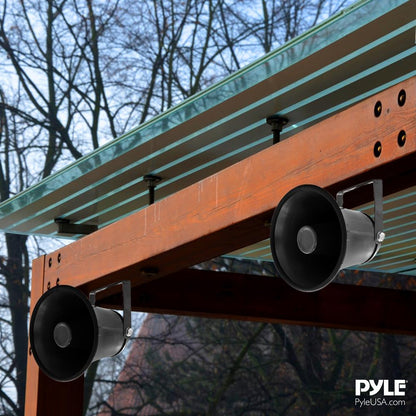 Portable PA Horn Speaker, Clear Sound, Aluminum Housing, Grey