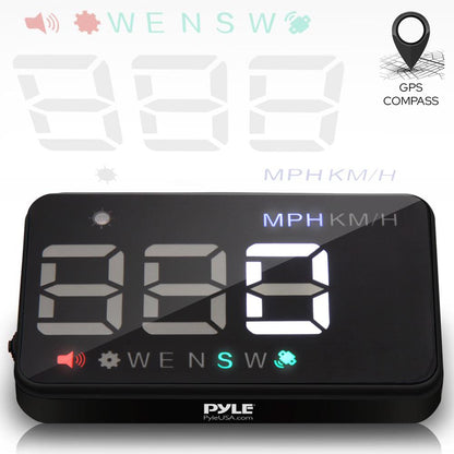 product image number 1 for Pyle Vehicle Speed & Gps Compass Hud Monitor