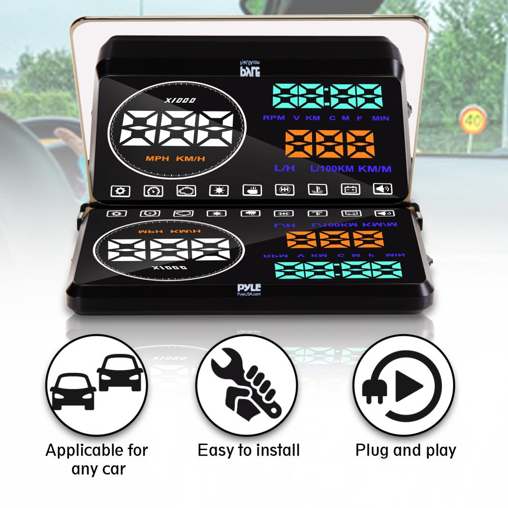 product image number 4 for Pyle Vehicle Speed & Diagnostic Hud Monitor