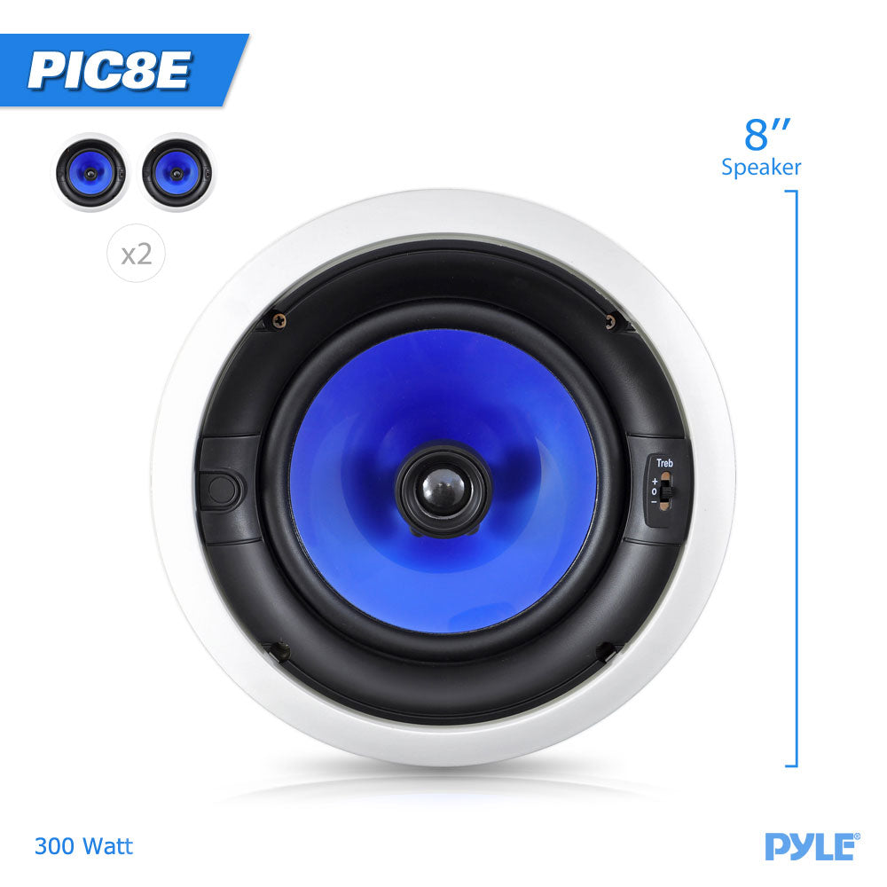 In-Wall Ceiling Speakers 300W Dual 8