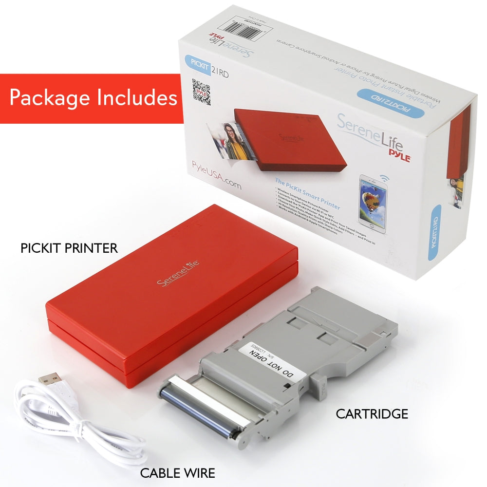 Portable Photo Printer Instant Wireless Prints, 291dpi, Red