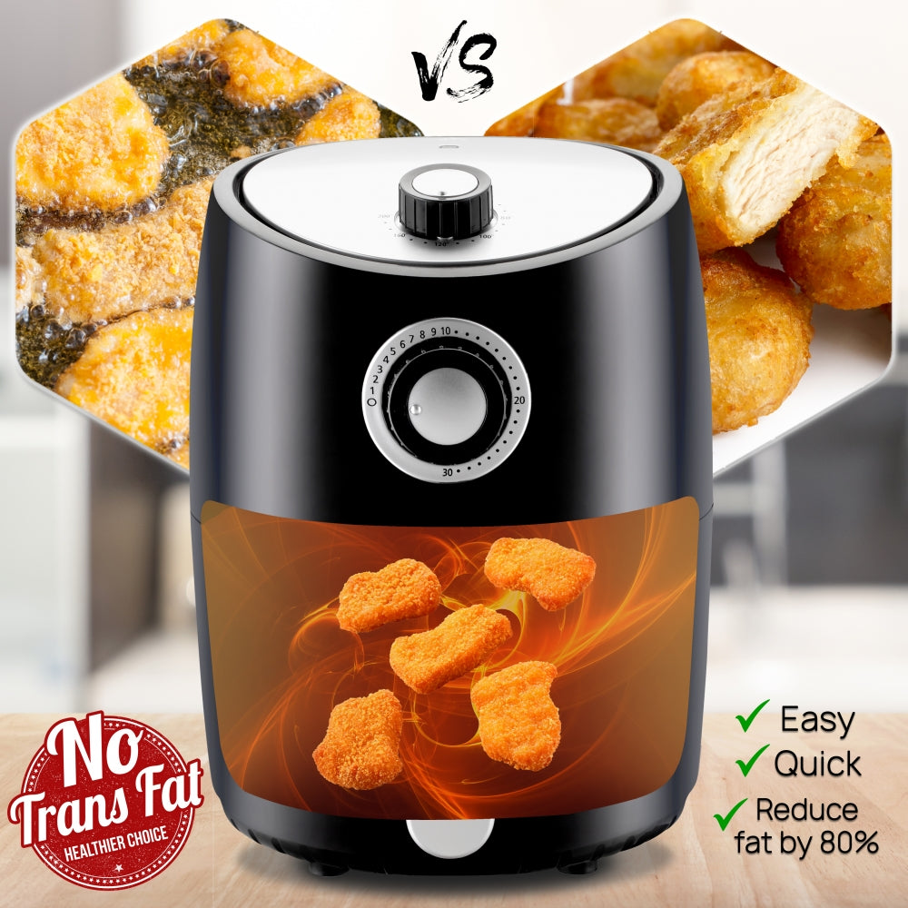 Air Fryer 1000W Oil-Free Cooking Non-Stick Basket – Pyle USA