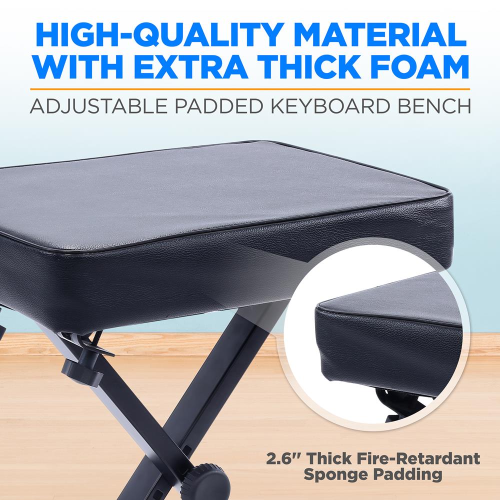 product image number 3 for Pyle Adjustable Padded Keyboard Bench