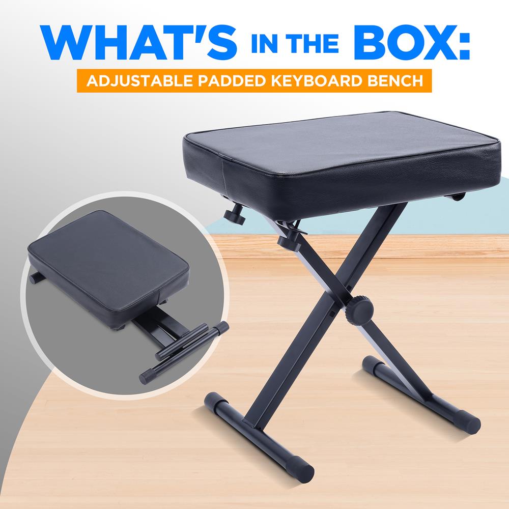product image number 7 for Pyle Adjustable Padded Keyboard Bench
