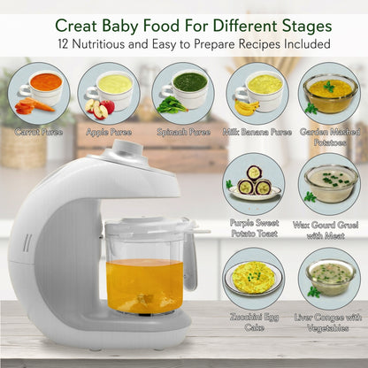 Baby Food Maker 2-in-1 Steamer & Blender Adjustable Timer Dishwasher Safe