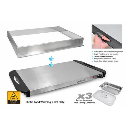 Food Warming Tray - Buffet Server Hot Plate Food Warmer