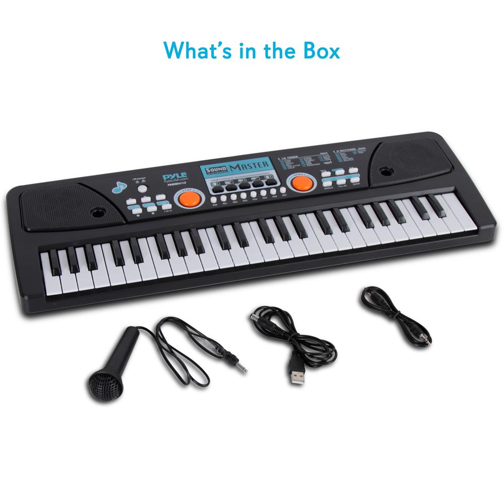 49-Key Electric Keyboard Piano, Portable, Built-In Mic, Drum Pad