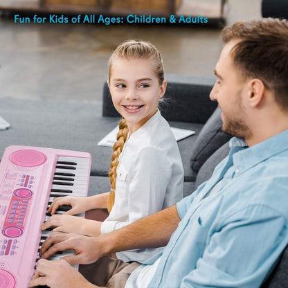 Kids Electric Keyboard - Play & Sing-Along - 49 Keys, Pink