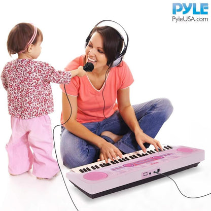 Kids Electric Keyboard - Play & Sing-Along - 49 Keys, Pink
