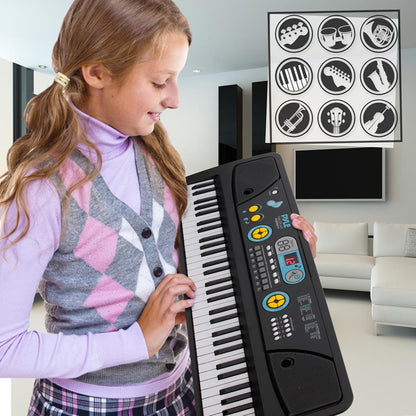 Digital Piano Keyboard 61-Key Portable w/ Mic & Drum Pad for Kids