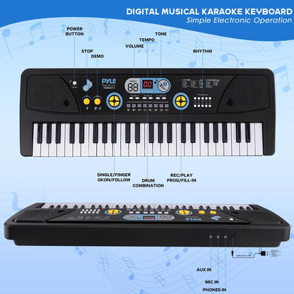 Electric Keyboard 61-Key Portable Karaoke Piano with Mic & Speakers