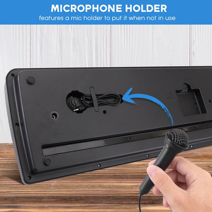 Electric Keyboard 61-Key Portable Karaoke Piano with Mic & Speakers