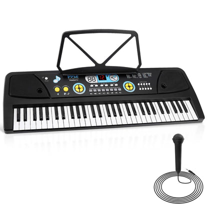 Electric Keyboard 61-Key Portable Karaoke Piano with Mic & Speakers