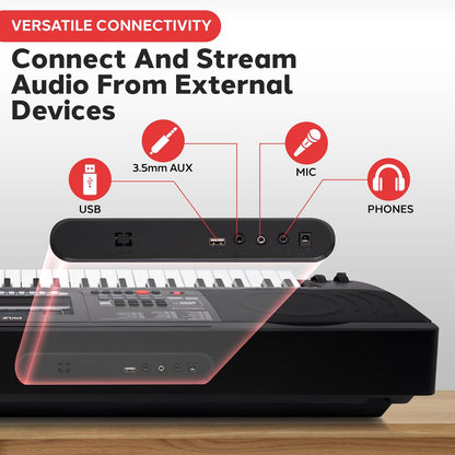 Digital Karaoke Piano 61-Key Portable with Speakers & Waterproof Case
