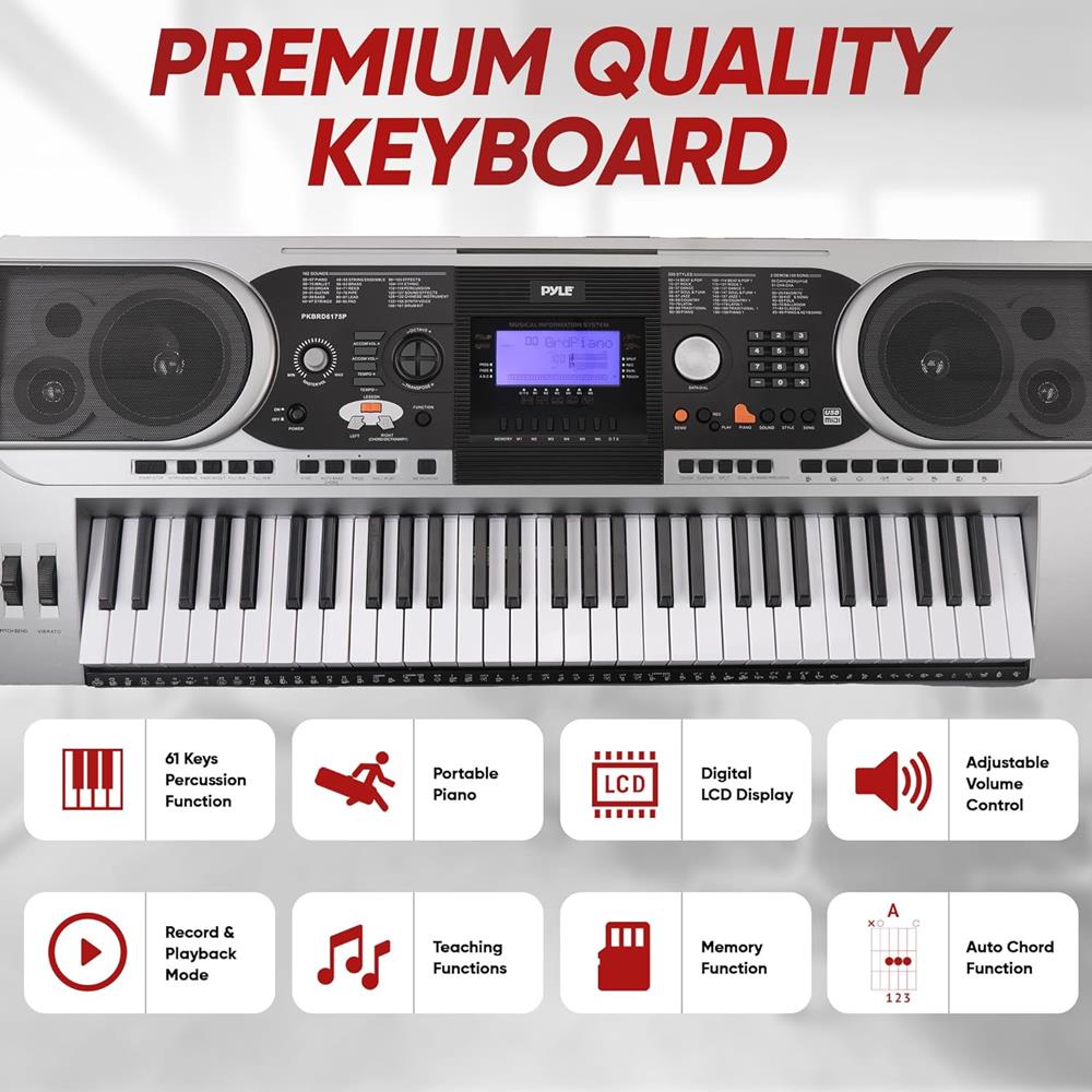 Digital Karaoke Piano 61-Key Portable with Speakers & Case – Pyle USA