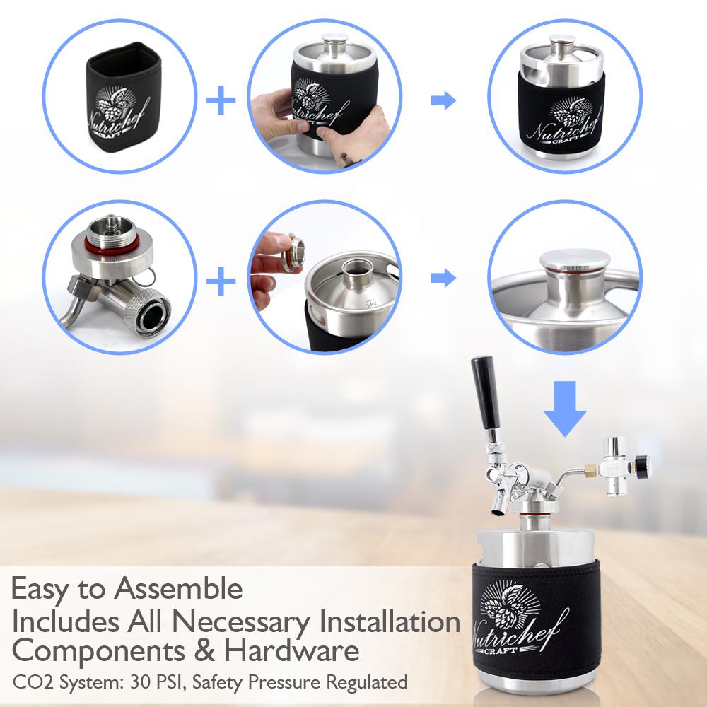 product image number 6 for NutriChef Homebrew Mini Keg System, 64 Oz.