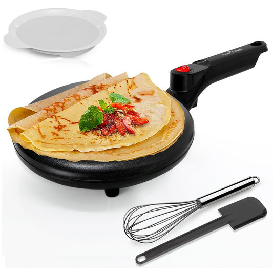 Electric Crepe Maker, Nonstick 8" Griddle, Auto Temp Control, Cool-Touch Handle