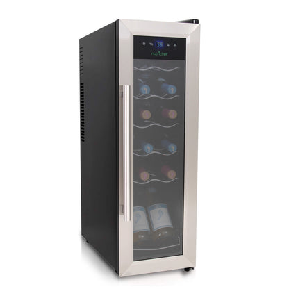 12 Bottle Wine Cooler, Compact Fridge, Digital Control, Stainless Steel
