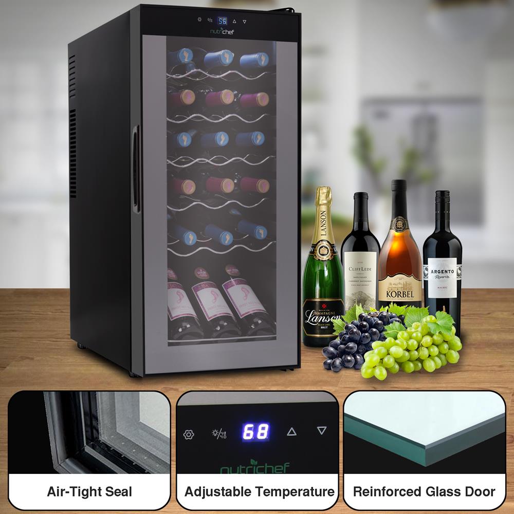 NutriChef PKWNE1804 18 Bottle Compressor Wine Cooler - Thumbnail 4