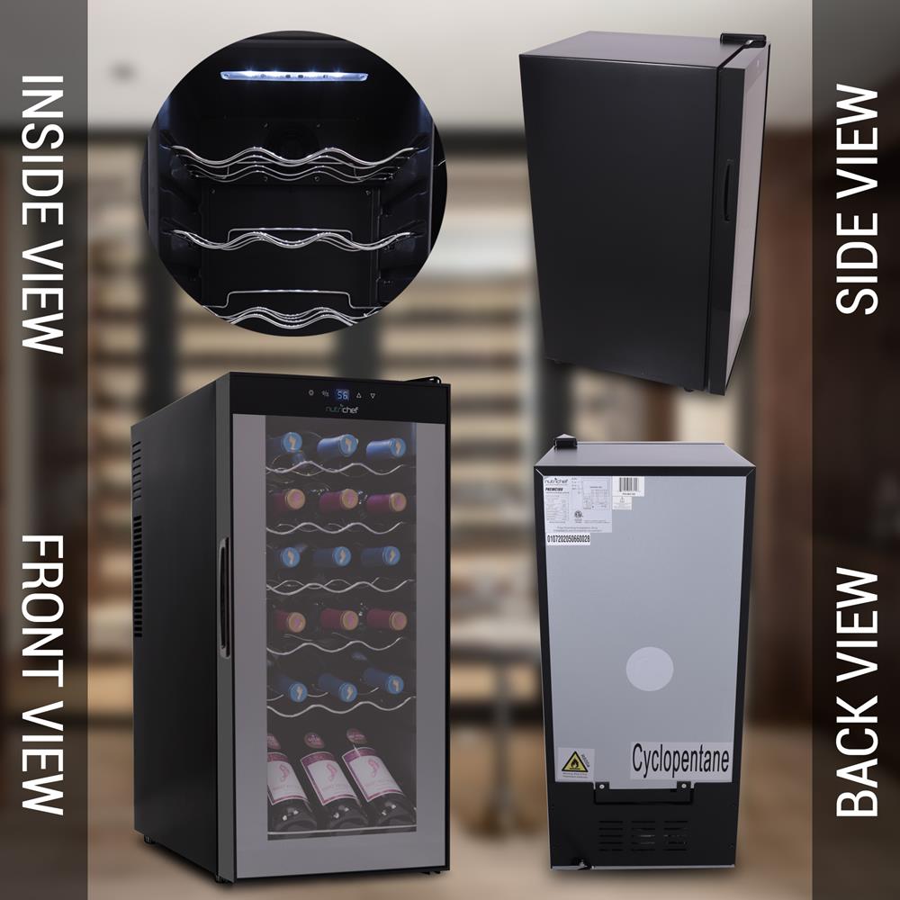 NutriChef PKWNE1804 18 Bottle Compressor Wine Cooler - Thumbnail 3