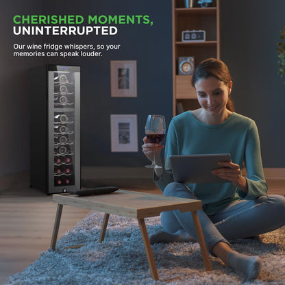 Dual-Zone Wine Cooler, 27-Bottle Capacity, Digital Control, Glass Door