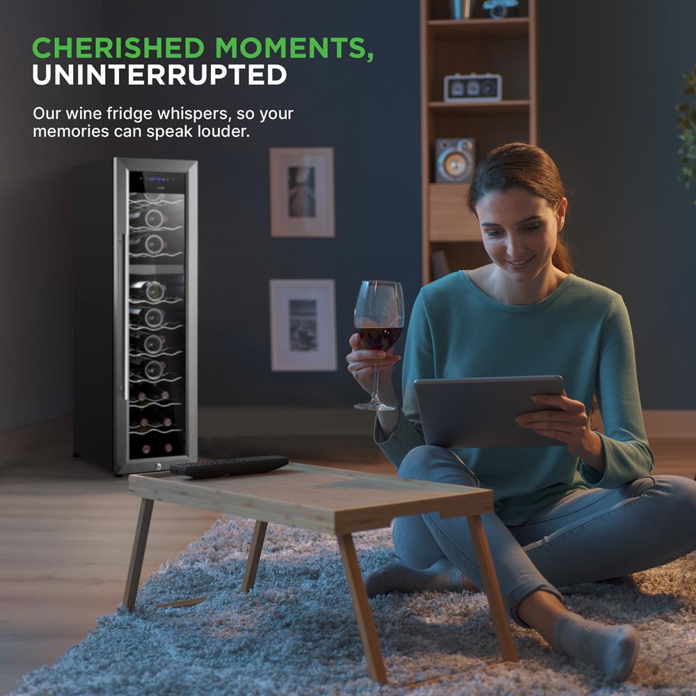 27 Bottle Wine Cooler, Dual Zone, Adjustable Temp, Stainless Steel Door - Thumbnail 4